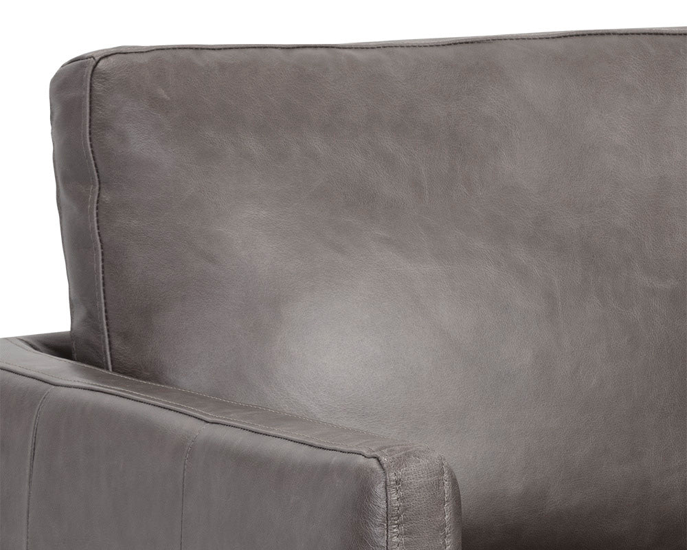 Sunpan - 5West Portman Swivel Lounge Chair - Marseille Concrete Leather - 106484 view 8