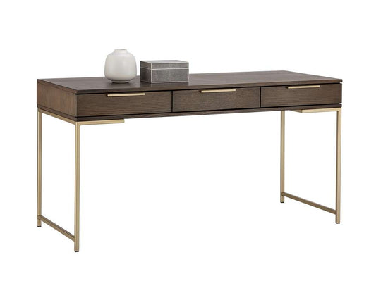 Sunpan - Artezia Rebel Desk - Gold - Raw Umber - 104610 veiw 1