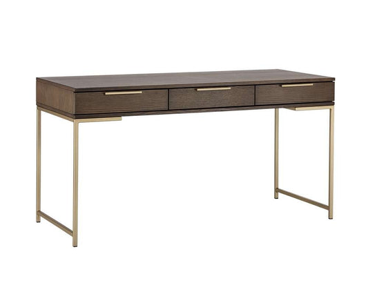 Sunpan - Artezia Rebel Desk - Gold - Raw Umber - 104610 veiw 2