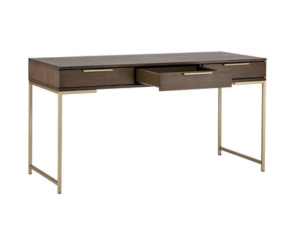 Sunpan - Artezia Rebel Desk - Gold - Raw Umber - 104610 veiw 3