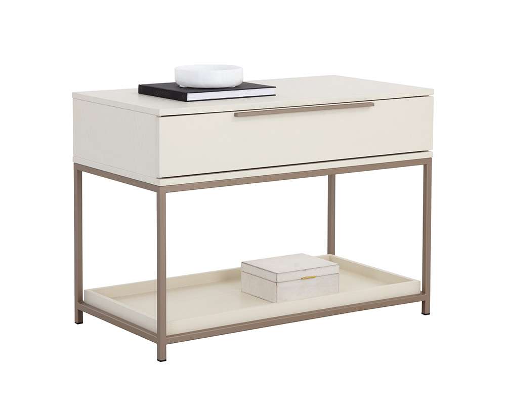 Sunpan - Artezia Rebel Nightstand Large - Champagne Gold - Cream - 109074 veiw 1