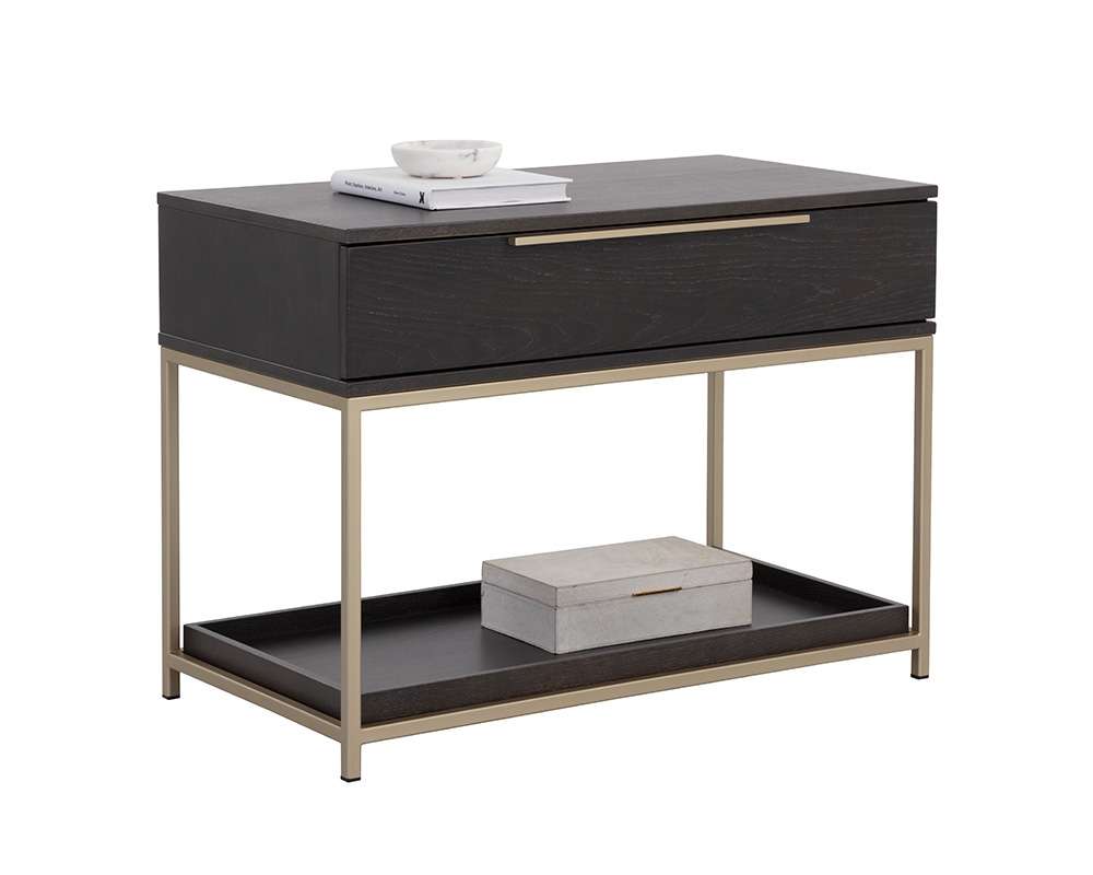 Sunpan - Artezia Rebel Nightstand Large - Gold - Charcoal Grey - 109073 veiw 1