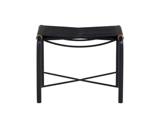 Sunpan - Riz Stool - Black Leather - 107086 veiw 2