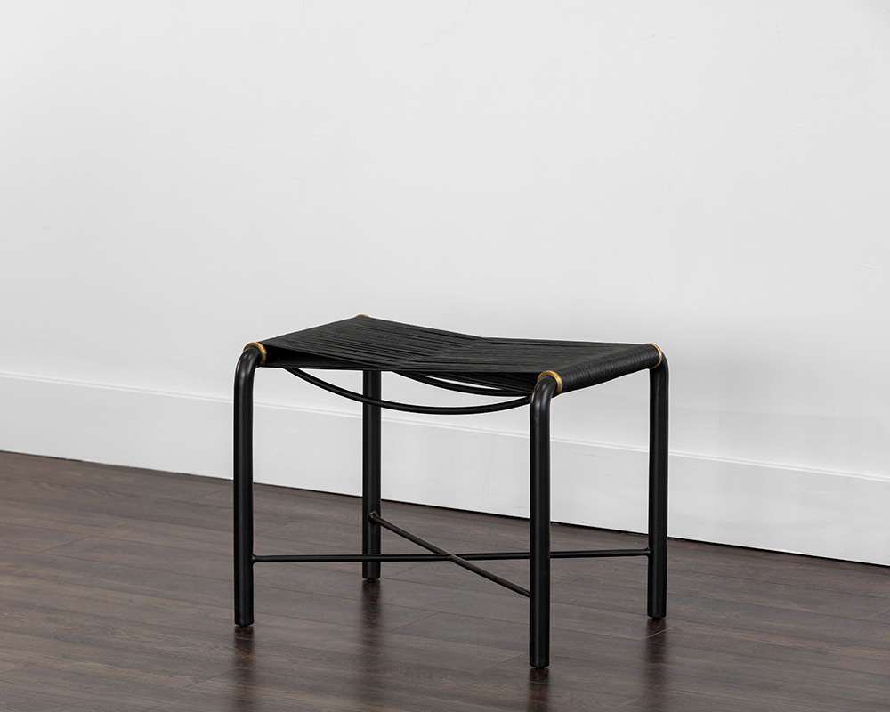 Sunpan - Riz Stool - Black Leather - 107086 veiw 4