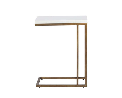 Sunpan - Solterra Sawyer End Table - Antique Brass - White - 108115 veiw 4