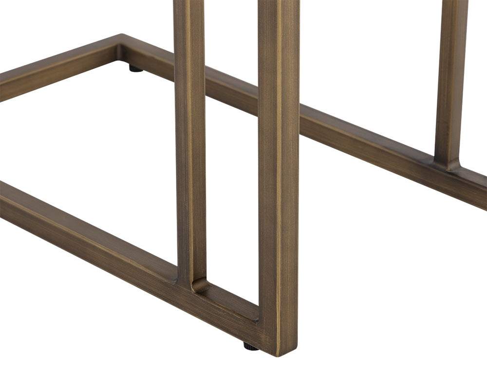 Sunpan - Solterra Sawyer End Table - Antique Brass - White - 108115 view 6