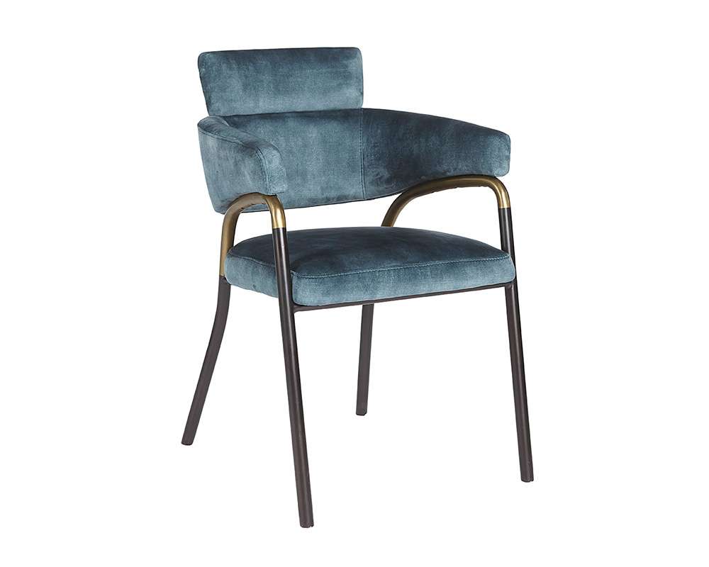 Sunpan - Irongate Sharqui Dining Armchair - Nono Petrol - 107310 veiw 1