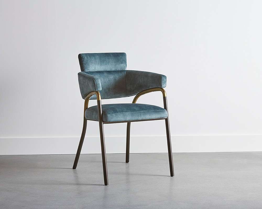 Sunpan - Irongate Sharqui Dining Armchair - Nono Petrol - 107310 veiw 5