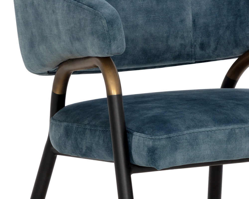 Sunpan - Irongate Sharqui Dining Armchair - Nono Petrol - 107310_CLOSEOUT view 7