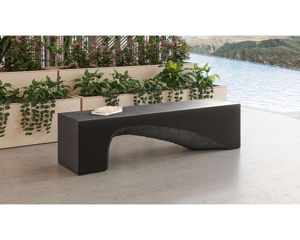 Sunpan - Soma Bench - Black - 109280 veiw 3