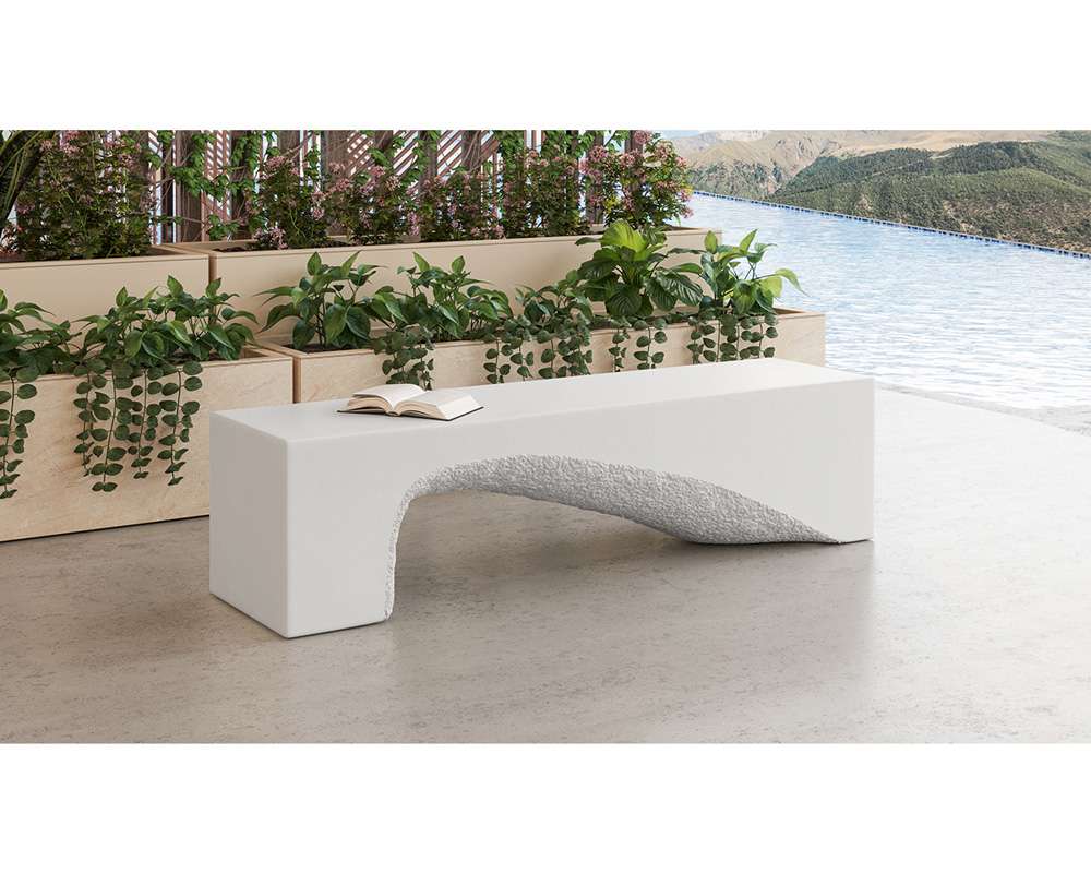 Sunpan - Soma Bench - White - 110445 veiw 3
