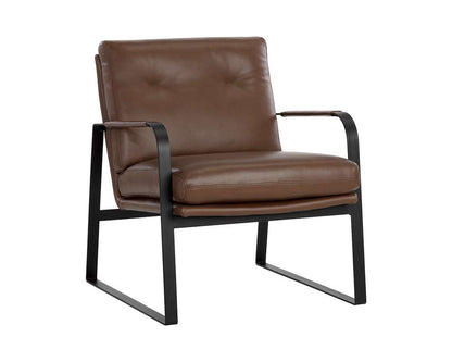 Sunpan - Sterling Lounge Chair - Missouri Mahogany Leather - 107698_CLOSEOUT veiw 1