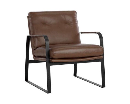 Sunpan - Sterling Lounge Chair - Missouri Mahogany Leather - 107698_CLOSEOUT veiw 1