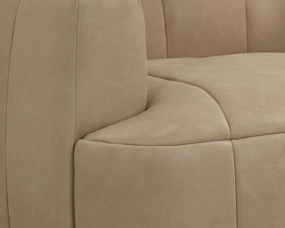 Sunpan - Tadeo Swivel Lounge Chair - Dark Brown - Sahara Sand Leather - 111080 view 7