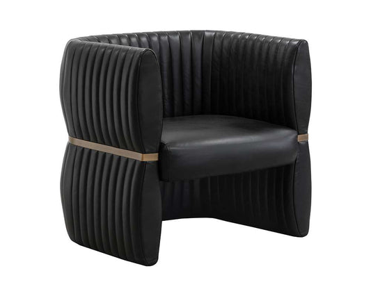 Sunpan - Tryor Lounge Chair - Vintage Black Night Leather - 111261 veiw 1