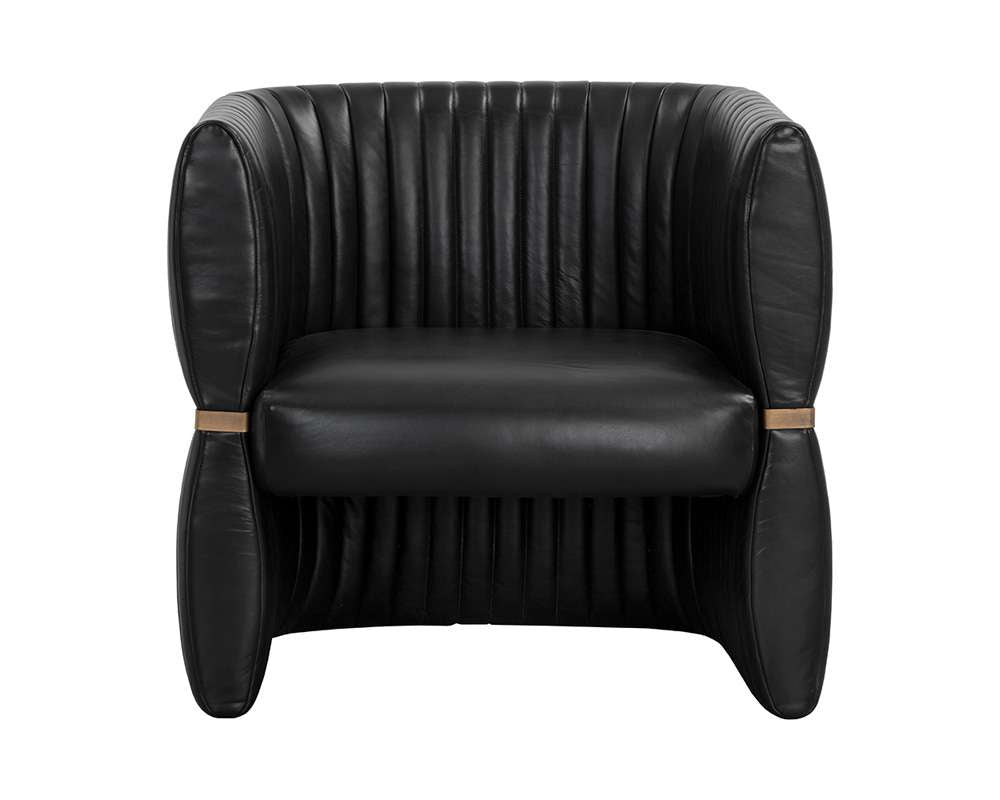 Sunpan - Tryor Lounge Chair - Vintage Black Night Leather - 111261 veiw 2