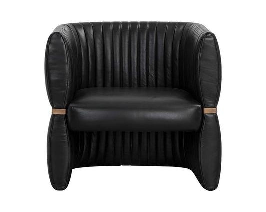 Sunpan - Tryor Lounge Chair - Vintage Black Night Leather - 111261 veiw 2