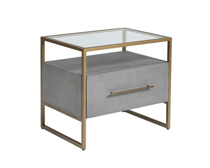 Sunpan - MIXT Venice Nightstand - Grey Shagreen - 105442_CLOSEOUT veiw 2