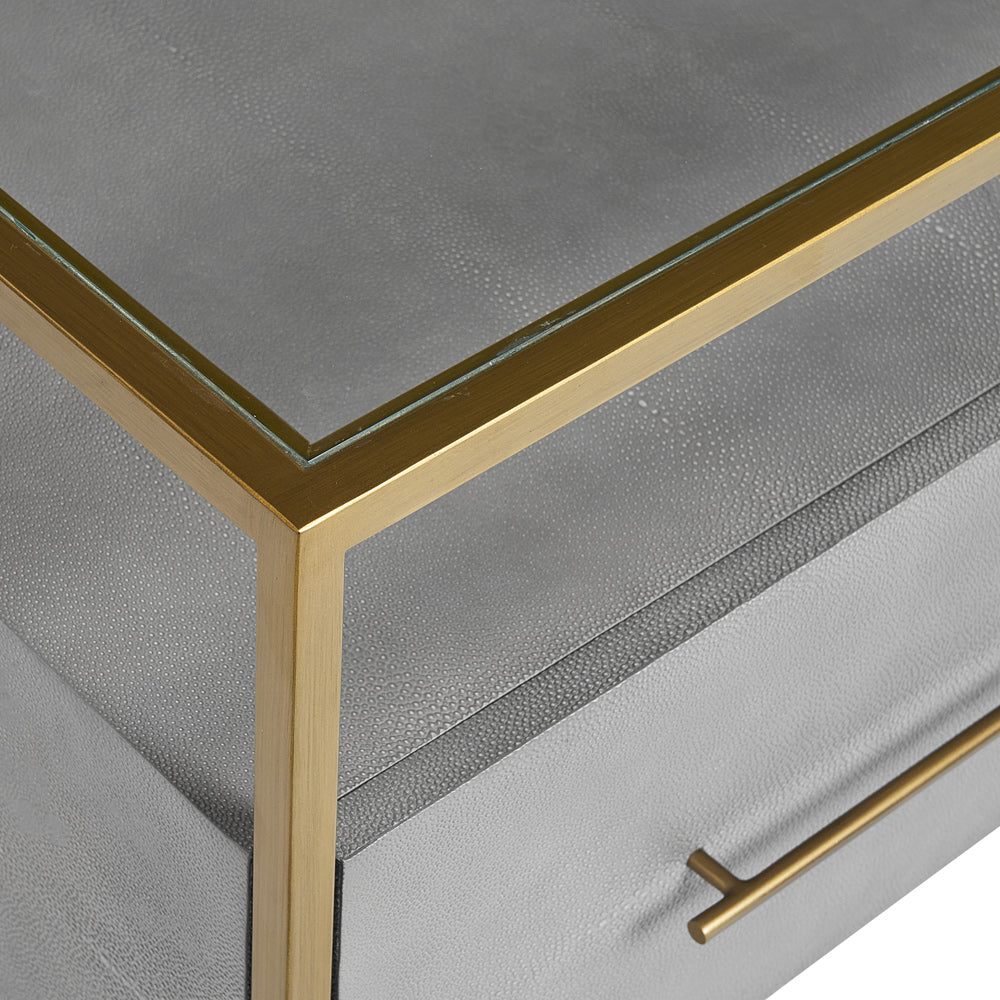 Sunpan - MIXT Venice Nightstand - Grey Shagreen - 105442_CLOSEOUT view 6
