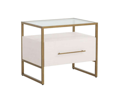 Sunpan - MIXT Venice Nightstand - Oyster Shagreen - 108148_CLOSEOUT veiw 2
