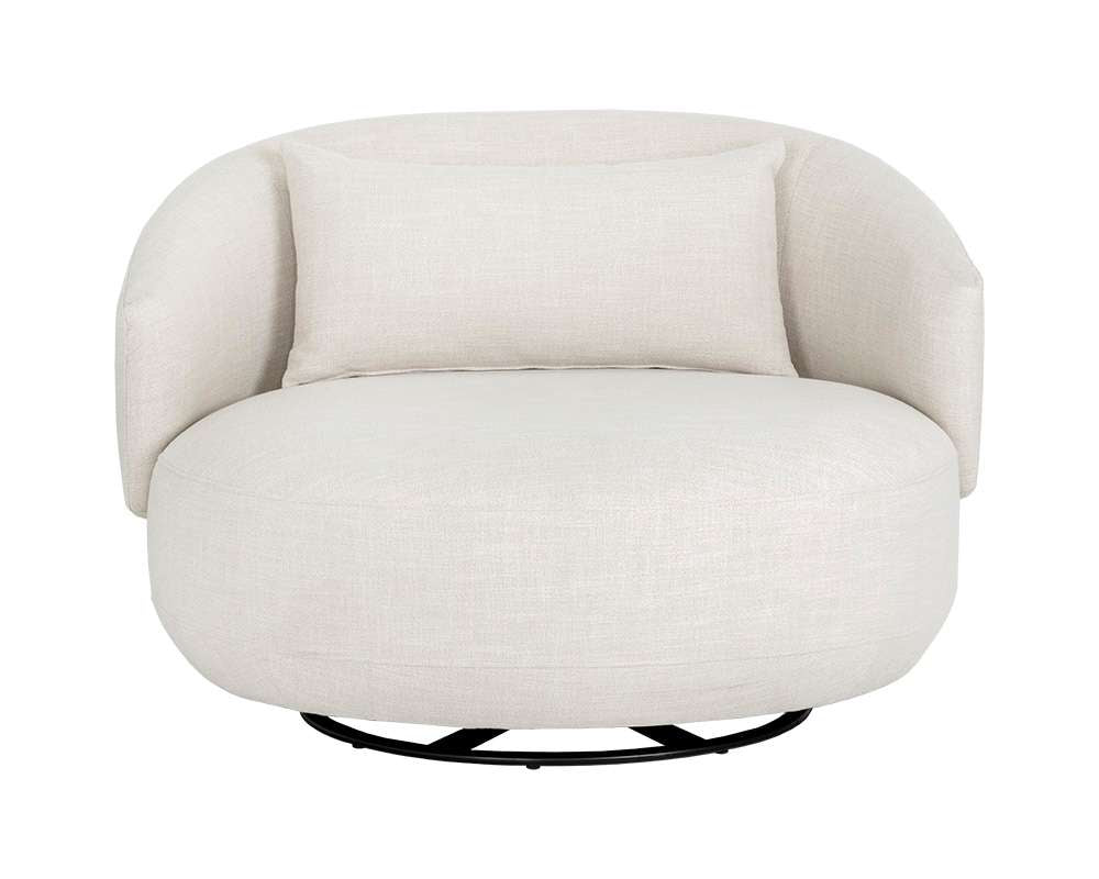 Sunpan - 5West Walsh Swivel Lounge Chair - Effie Linen - 107527 veiw 2
