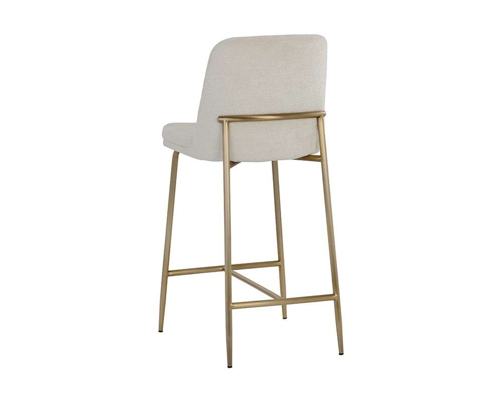 Sunpan - Ikon Zeke Counter Stool - Antique Brass - Bergen Ivory - 109182 veiw 4