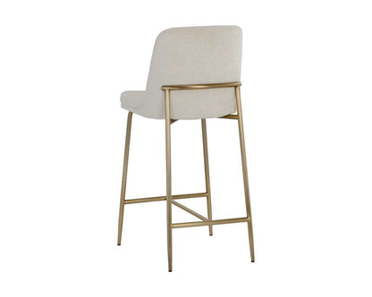 Sunpan - Ikon Zeke Counter Stool - Antique Brass - Bergen Ivory - 109182 veiw 4