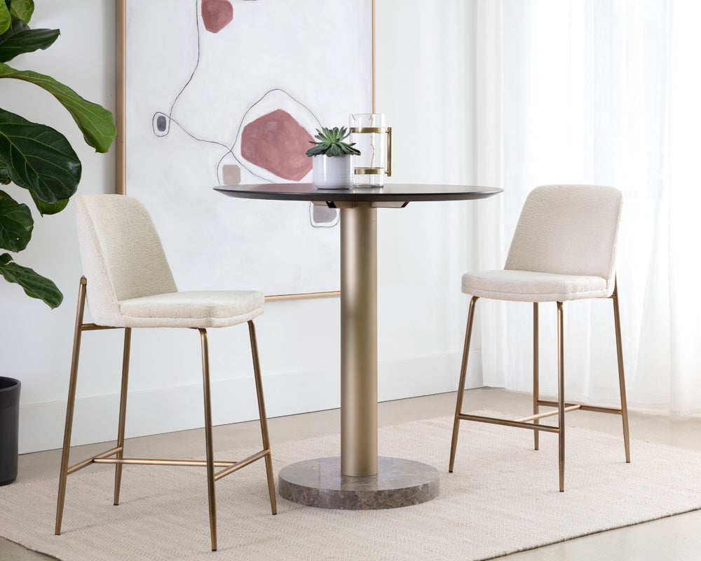 Sunpan - Ikon Zeke Counter Stool - Antique Brass - Bergen Ivory - 109182 view 8