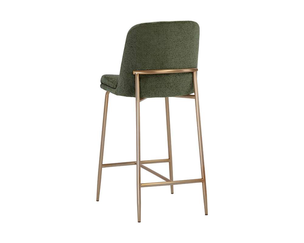 Sunpan - Ikon Zeke Counter Stool - Antique Brass - Bergen Olive - 109183 veiw 3