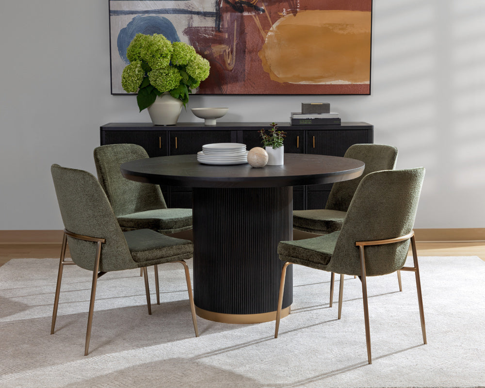 Sunpan - Zeke Dining Chair - Antique Brass - Bergen Olive (Set Of 2) - 109171 view 8