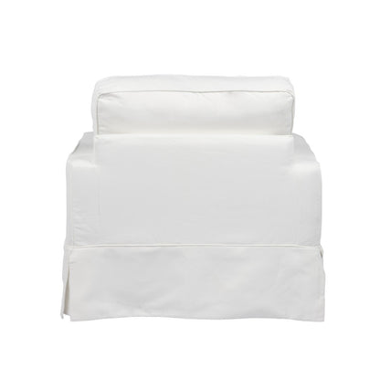 Sunset Trading - Americana Slipcover Set for Box Cushion Track Arm Chair and Ottoman - Performance Fabric - White - SU-108520SC-30-391081 veiw 5