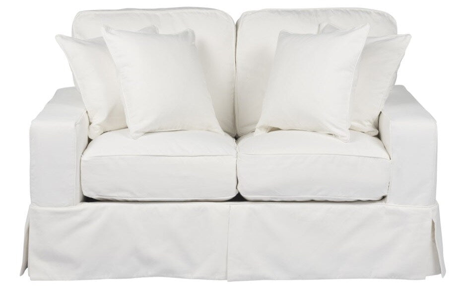 Sunset Trading - Americana Slipcovered Loveseat Performance White - SU-108510-391081 veiw 2