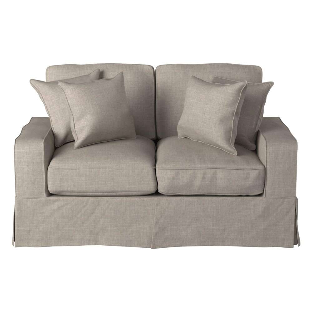 Sunset Trading - Americana Slipcover for Box Cushion Track Arm Loveseat - Light Gray - SU-108510SC-220591 veiw 2