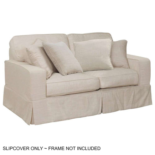 Sunset Trading - Americana Slipcover for Box Cushion Track Arm Loveseat - Linen - SU-108510SC-466082 veiw 1