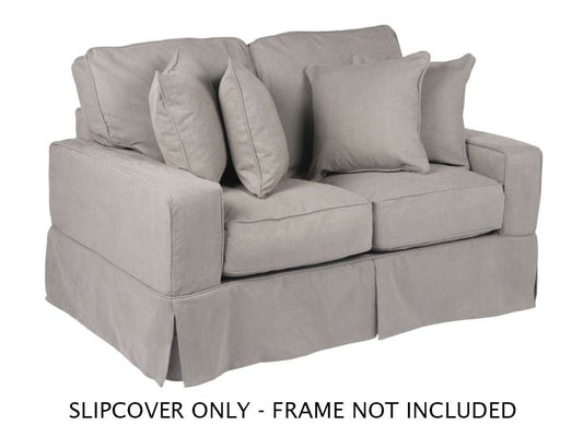 Sunset Trading - Americana Slipcover for Box Cushion Track Arm Loveseat - Performance Fabric - Gray - SU-108510SC-391094 veiw 1