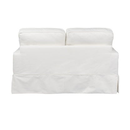 Sunset Trading - Americana Slipcover for Box Cushion Track Arm Loveseat - Performance Fabric - White - SU-108510SC-391081 veiw 5