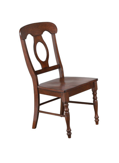 Sunset Trading - Andrews 3 Piece 42 Round Drop Leaf Dining Set In Chestnut With Napoleon Chairs - DLU-ADW4242-C50-CT3PC veiw 5
