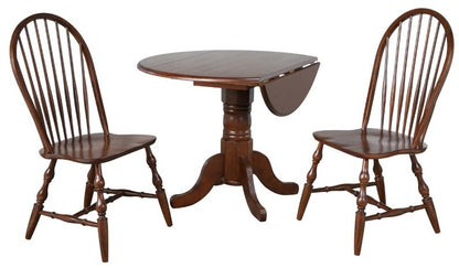 Sunset Trading - Andrews 3 Piece 42 Round Drop Leaf Dining Set In Chestnut With Spindleback Chairs - DLU-ADW4242-C30-AW3PC veiw 1