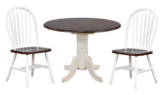 Sunset Trading - Andrews 3 Piece 42 Round Drop Leaf Dining Set With Arrowback Chairs - DLU-ADW4242-820-AW3PC veiw 1
