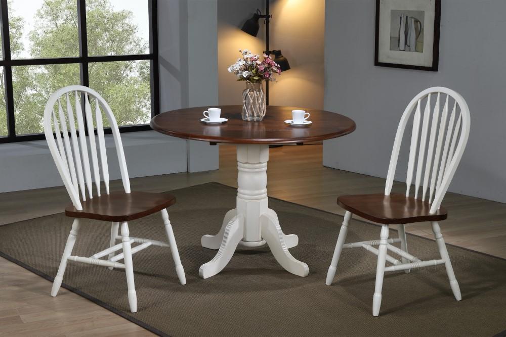 Sunset Trading - Andrews 3 Piece 42 Round Drop Leaf Dining Set With Arrowback Chairs - DLU-ADW4242-820-AW3PC veiw 2