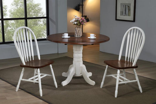 Sunset Trading - Andrews 3 Piece 42 Round Drop Leaf Dining Set With Arrowback Chairs - DLU-ADW4242-820-AW3PC veiw 2