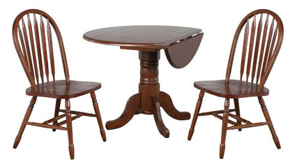 Sunset Trading - Andrews 3 Piece 42 Round Drop Leaf Dining Set With Arrowback Chairs - DLU-ADW4242-820-CT3PC veiw 1