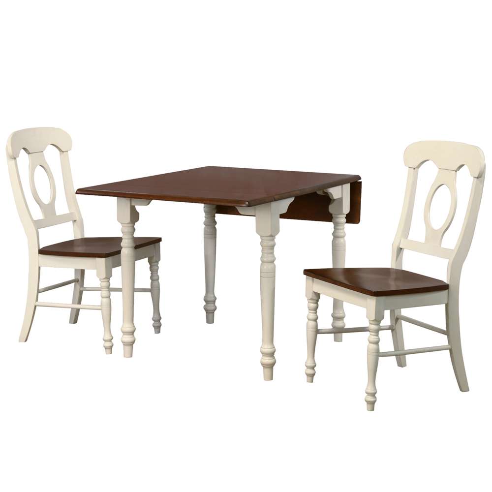 Sunset Trading -  Andrews  3 Piece 48in Rectangular Dining Set Napoleon Chairs White - PK-ADW3448-C50-AW3P veiw 1