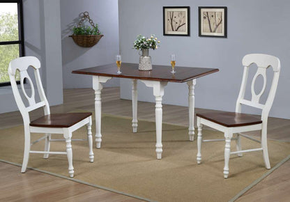 Sunset Trading -  Andrews  3 Piece 48in Rectangular Dining Set Napoleon Chairs White - PK-ADW3448-C50-AW3P veiw 2