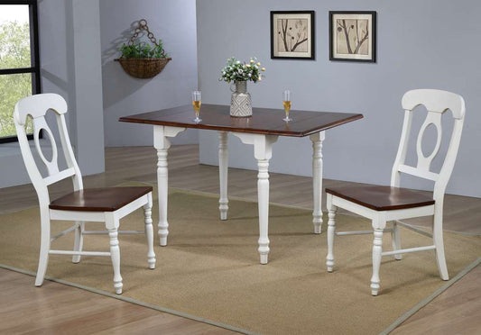 Sunset Trading -  Andrews  3 Piece 48in Rectangular Dining Set Napoleon Chairs White - PK-ADW3448-C50-AW3P veiw 2