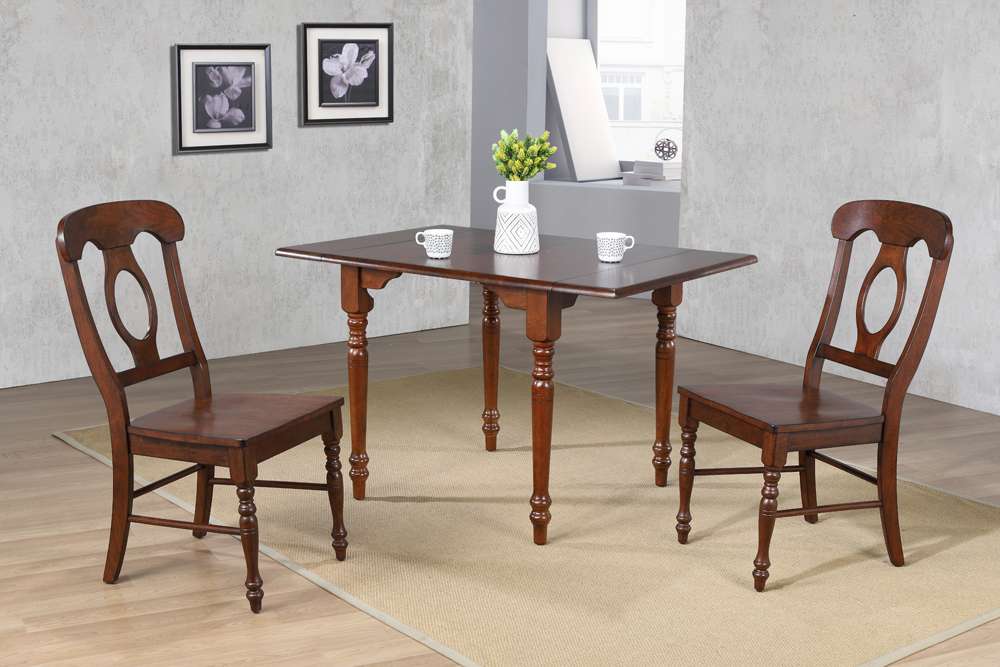 Sunset Trading -  Andrews  3 Piece 48in Rectangular Dining Set Napoleon Chairs Brown - PK-ADW3448-C50-CT3P veiw 2
