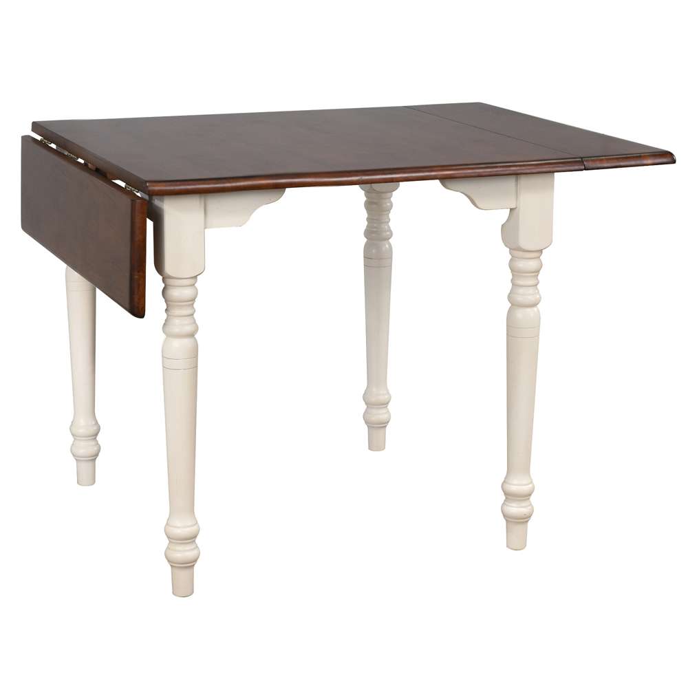 Sunset Trading -  Andrews  3 Piece 48in Rectangular Dining Set Antique White with Distressed Chestnut Brown - PK-ADW3448-820-AW3P veiw 8