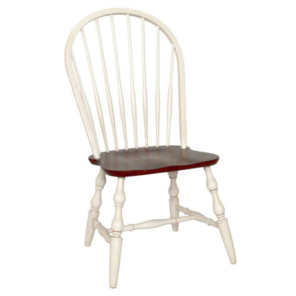 Sunset Trading -  Andrews  3 Piece 48in Rectangular Dining Set  Antique White with Distressed Chestnut Brown Spindleback Chairs - PK-ADW3448-C30-AW3P veiw 6