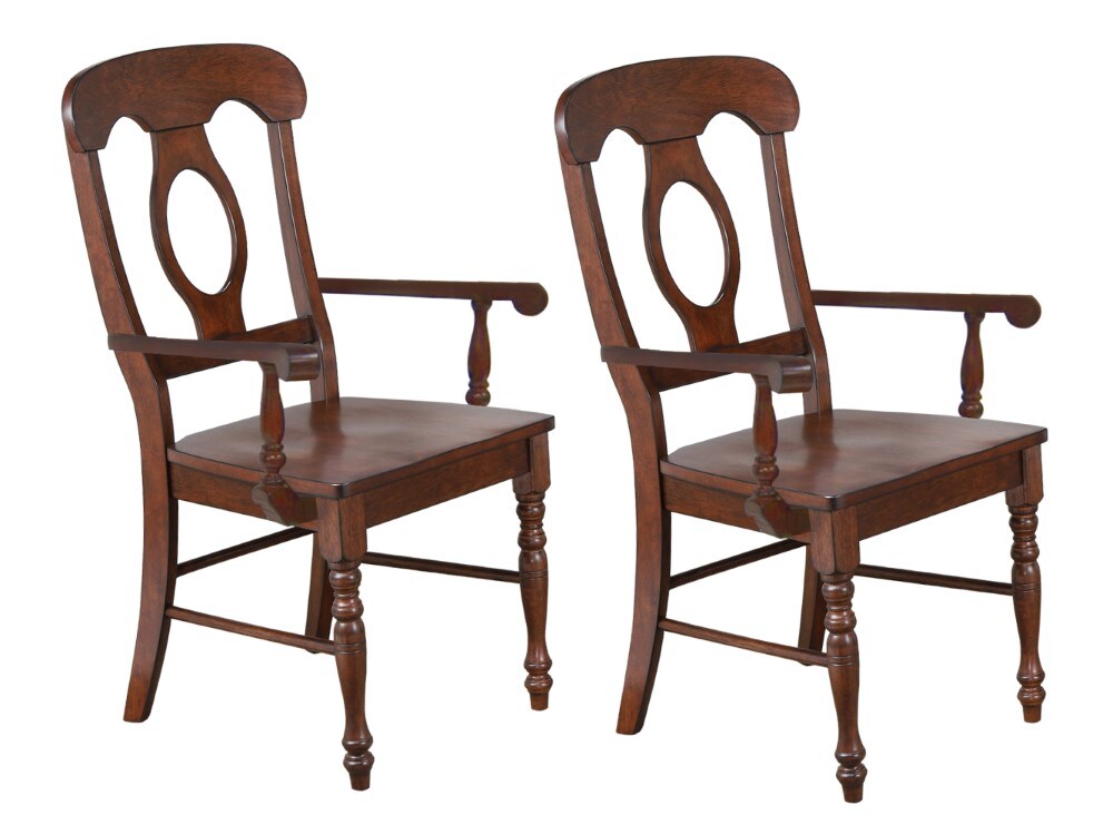 Sunset Trading - Andrews Napoleon Arm Chair - Chestnut Brown (Set of 2) - DLU-ADW-C50A-CT-2 veiw 1