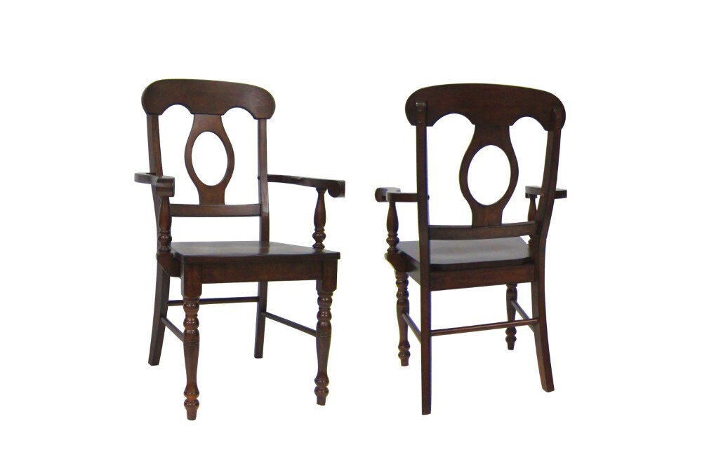 Sunset Trading - Andrews Napoleon Arm Chair - Chestnut Brown (Set of 2) - DLU-ADW-C50A-CT-2 veiw 3